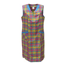 Zip Gown Zip Women's Smock – Smock Apron Without Sleeves – Cooking Apron – Household Apron – Coat for Women, Checked – Cotton/Polyester, Design 1