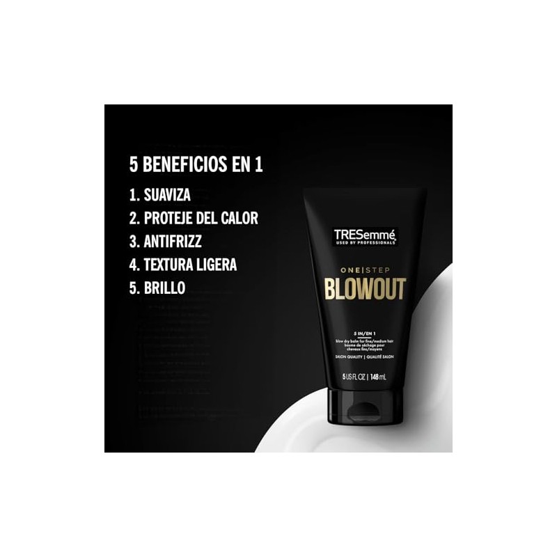 TRESEMMÉ, One Step Blowout, Protector Térmico y Tratamiento Capilar, Aporta