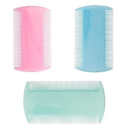 Generic Lice Combs, Double Sided, 3 Pieces, Nit Combs, Remove Head Lice, Nits, Fleas, Multicolor, Medium