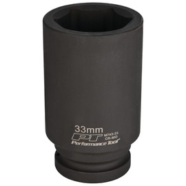 Performance Tool M743-33 3/4-Inch Drive 33mm Deep Wall Impact Socket for Heavy Duty Automotive Repairs