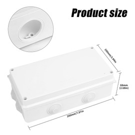 Junction Box Waterproof Junction Box Outdoor Waterproof ABS Junction Box White Surface-Mounted Electrical Box Junction Box Cable Junction Box 200 x 100 x 70 mm
