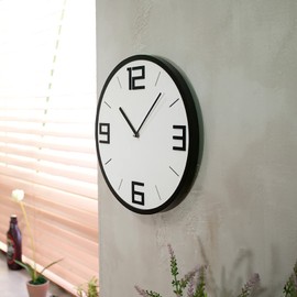 Stephanie Imports Modern Minimalist Classic Black on White Wall Clock