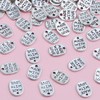 200pcs Antique Silver Oval Word Pendant Charms Tibetan Style Alloy