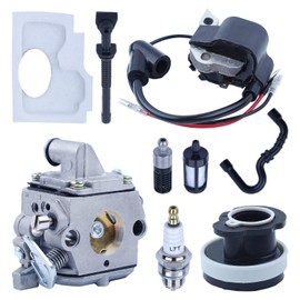 ADEFOL Carburettor with Ignition Coil for Stihl MS180 MS170 017 018 Replacement Parts with Air Filter + Spark Plug + Fuel Hose Chainsaw Accessory 11301200603