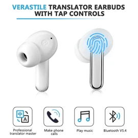Language Translator Earbuds Support 150 Languages,Translation Music and Calling 3-in-1,Translator Device with Bluetooth and APP,Provide Online Instant Voice Translation for Travel Business Learning