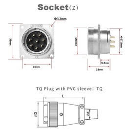 LeHang WS28 28 mm 3 Pin 50 A Aviation Connector Male Wire Panel Power Chassis Metal Fittings Connector Aviation