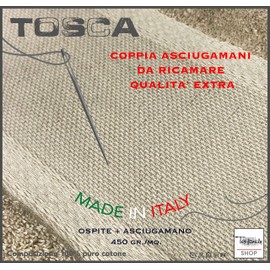 Tex family Tosca © Aida Towelling Towel Set for Embroidery Cross Stitch 1+1 for Face and Guests Bluette