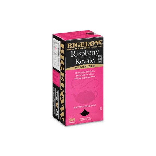Bigelow Raspberry Royale Tea Bags 28-Count Box (Pack of 1) Black Tea Bags All Natural Gluten Free Rich in Antioxidants
