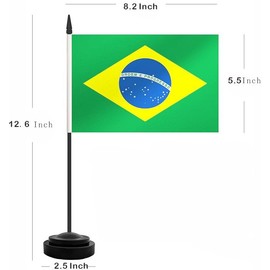 12 Pack Brazil Desk Flags Set Brazilian Small Mini Table Office Miniature Desktop Flag Home Office Decoration