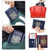 MOIRENTO UK Passport Cover Holders Protector PU Leather Navy Blue