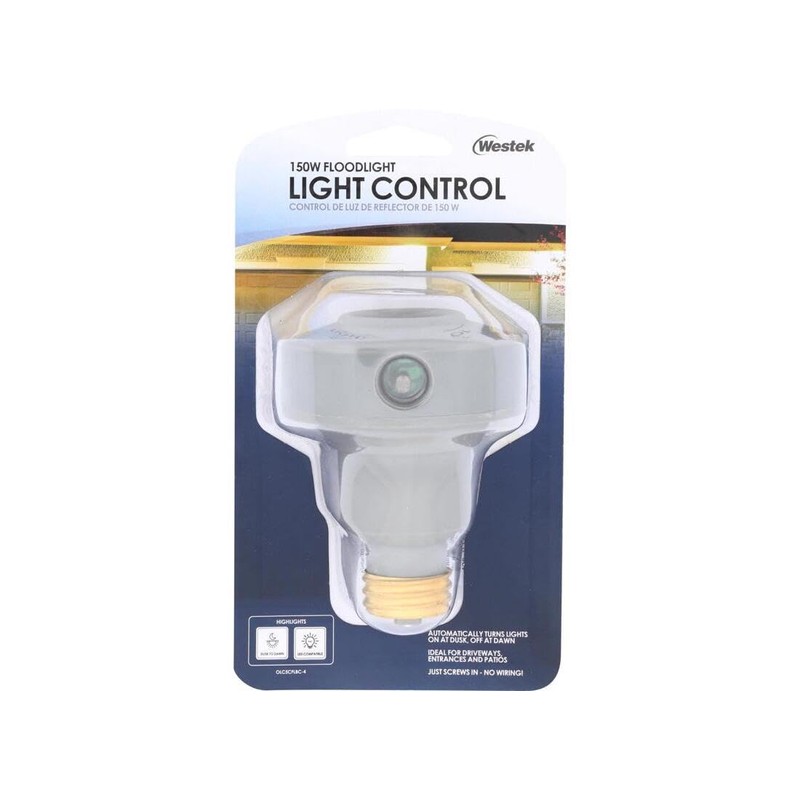 Westek OLC5CFLBC-4 150 Watt Outdoor Flood Light Control, Grey