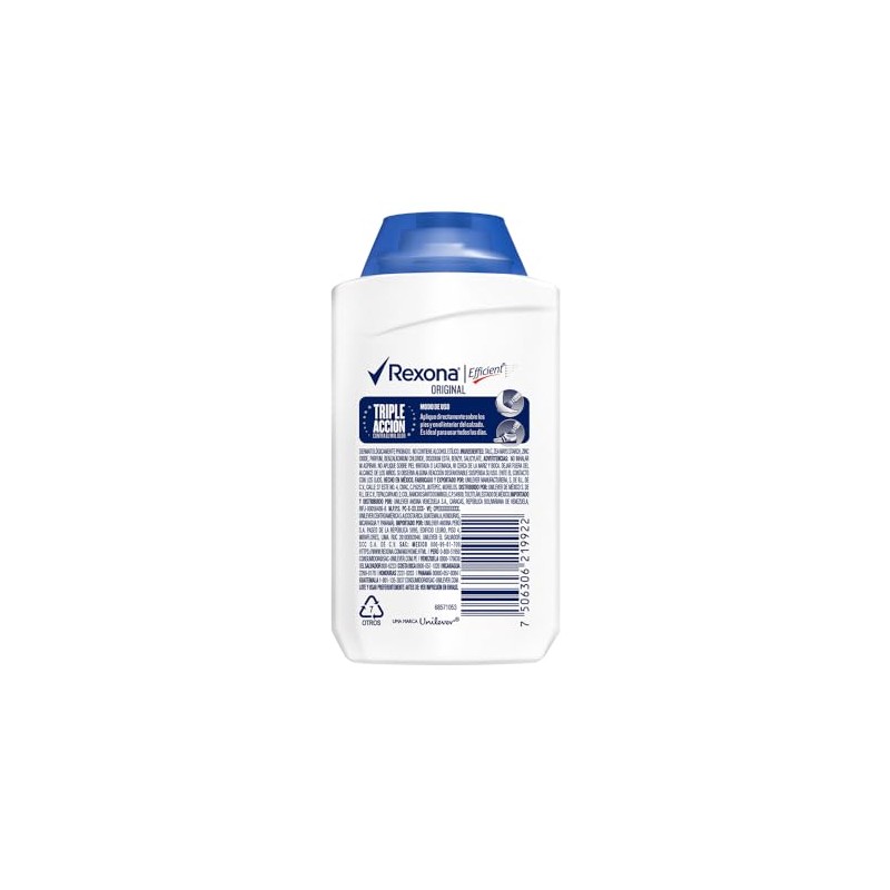 Rexona Efficient Desodorante Original para Pies en Talco Combate el
