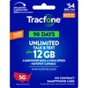 Tracfone $54 Unlimited Talk & Text, 12 GB of Data