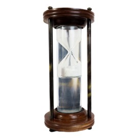 Ebros Gift Classic Vintage Timeless Design Wooden Hourglass Water Sand Timer Sandtimer Desktop Figurine Home Study Library Office Accent
