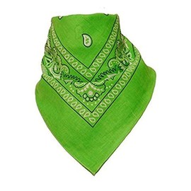 100% Cotton 1pcs, 6pcs or 12pcs Pack Bandanas with Original Paisley Pattern Colour of Choice Headwear/Hair (Green)