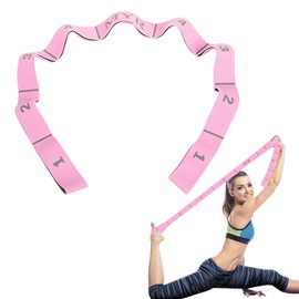 Banda De Resistencia, Ejercicio Para Fisioterapia, Yoga, RehabilitacióN Y En Casa, Metros Lavable,Correas Yoga Estirar,Cintas Elasticas Musculacion,Bandas Resistencia，Cintas Elasticas (Rosa, 9 grid )