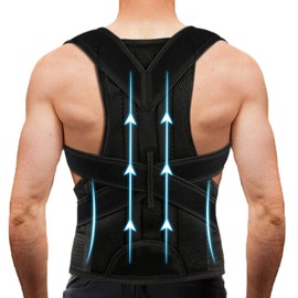 TEKOMVO Back Brace Posture Corrector for Women Men -Adjustable and Breathable Support Scoliosis for Waist - Improve Back Posture for Body Correction and Lumbar Support L(33"-37")