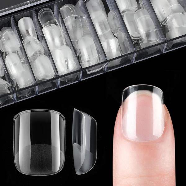 cobee Mini Short Nail Tips, 504pcs PMMA Resin False Press