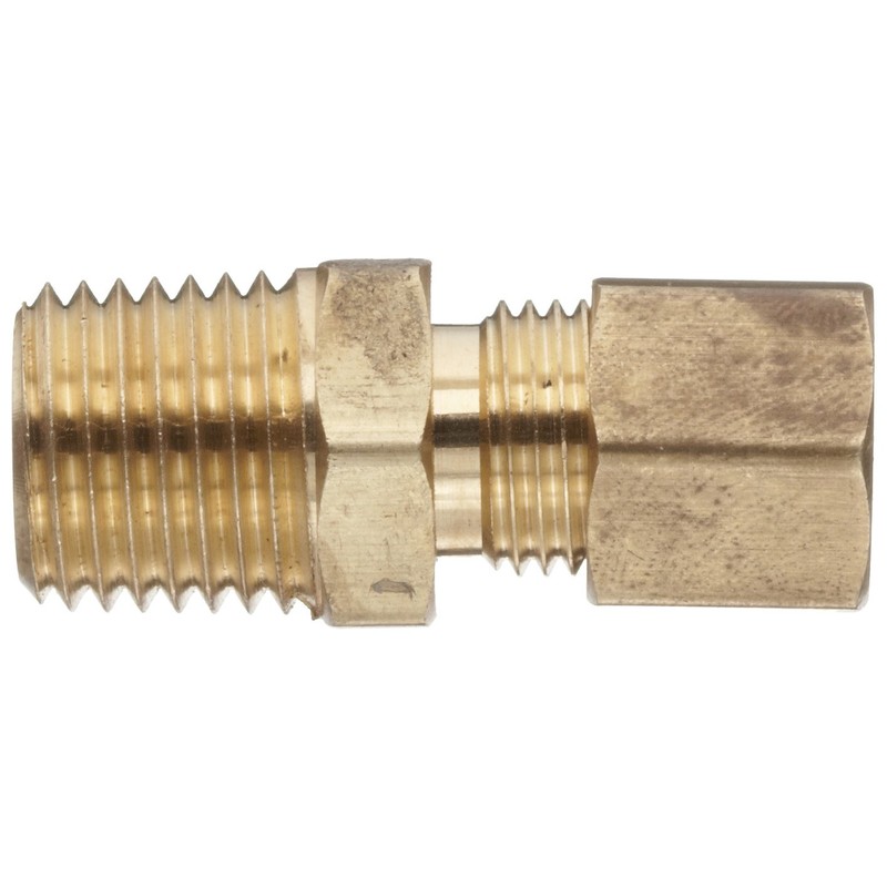 Anderson Metals 50068-0408 Brass Tube Fitting, Connector, 1/4" Compression x