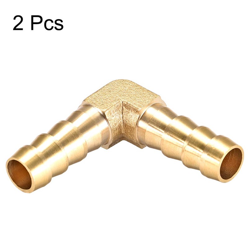 sourcing map 10mm Barb Brass Hose Fitting 90 Degree Elbow