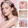 Prreal Highlighter Powder Palatte, Glitter Shimmer Highlighter Blusher for Cheek,