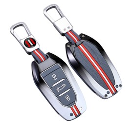 Happyit Zinc Alloy Car Key Case Shell for Peugeot 2008 3008 4008 5008 308 408 508 Citroen C1 C2 C4 C6 C3-XR Picasso Grand DS3 DS5 (Grey)