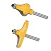 2pcs 8mm Shank Armrest Handrail Router Bit Set with Bearing