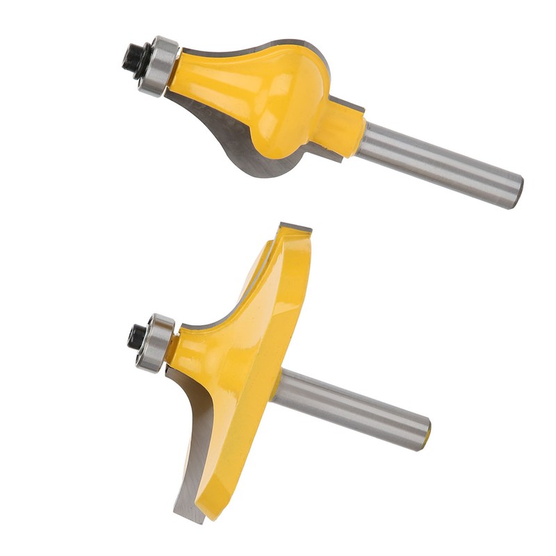 2pcs 8mm Shank Armrest Handrail Router Bit Set with Bearing