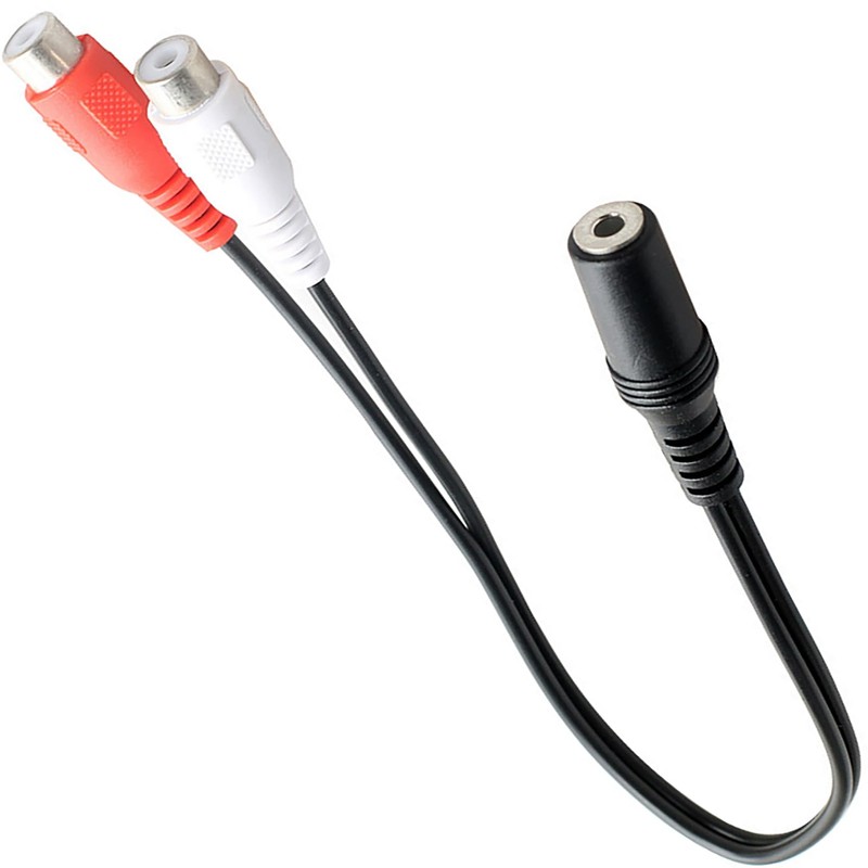 tunghey 2Pack 3.5mm Female to Dual RCA Female Phono Stereo