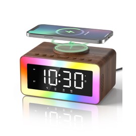 Birthday Gifts for Men – Alarm Clock with Wireless Charger, Bluetooth Speaker, White & Brown Noise Machine, Night Light, Wake-Up Light & Snooze Alarm - Ideal for Women, Parents, Bedroom, Festivals