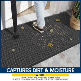 Futurwit Large Front Door Mat, 36" x 72" Absorbent Dirt Resistant Door Mat Outside Entrance, Non-Slip Rubber Backing, Heavy Duty Outdoor Indoor Entry Floor Mats, All Season Weather Patio Porch