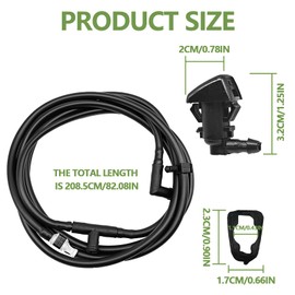 Icyhaws Windshield Washer Nozzle Hose Kit, Compatible with 2011-2016 Ford F250 F350 F450 F550 Super Duty, Wiper Nozzle Hose Replacement BC3Z-17603-A BC3Z-17K605-B