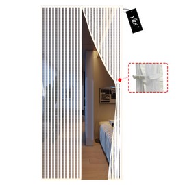 YRH Magnetic Fly Screen Door,New Side Buckle Design,Heavy Duty Mesh,Self Sealing - Upgrade Enhanced Screen Mesh,Powerful Magnets,Full Frame Magic Tape Screen Door No Gap,White - 90 × 200 cm