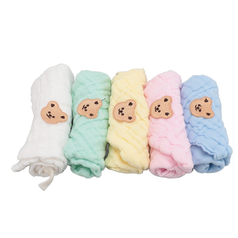 5PCS Cotton Kids Face Towels Good Absorbent Skin Friendly Reusable