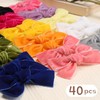 vobobe 40Pcs 3.5Inch Hair Bows for Toddler Girls, Velvet Neutral