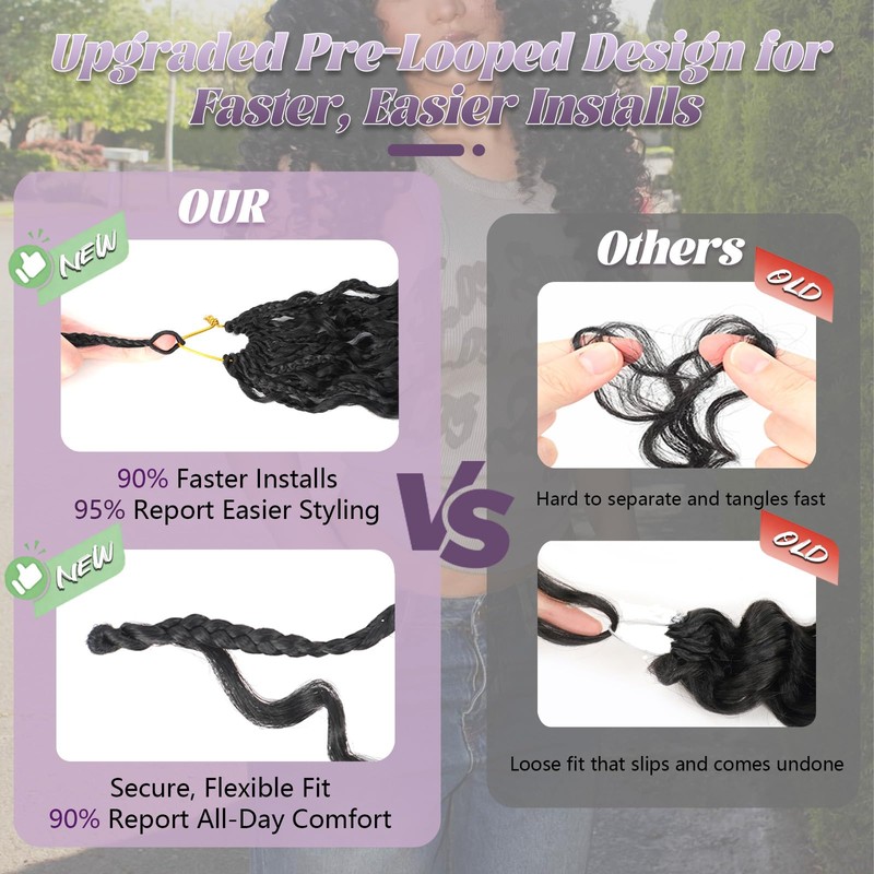 8 Packs Prelooped Boho Gogo Curl Crochet Hair(18 Inch, 4#)