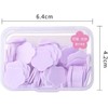 100Pcs Purple Mini Portable Travel Soap Paper Sheets,Flower Shape Disposable