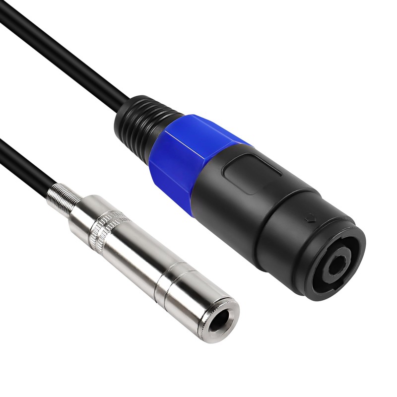 MEIRIYFA Speakon Female to 1/4" Mono Speaker Cable, 6.35mm TS