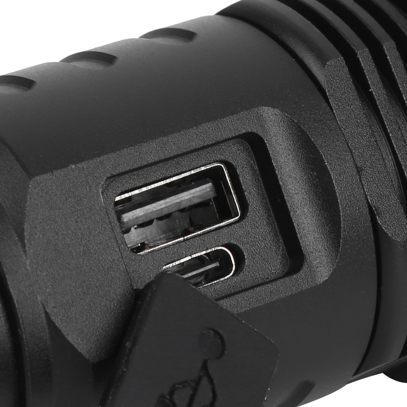 XHP90 Flashlight Zoomable Focusing USB Rechargeable TypeC Rechargeable Torch Outdoor