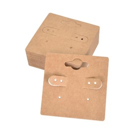 90 Earring Display Cards Kraft Paper, Kraft Paper Earring Cards with 6 Hole Earring Holder