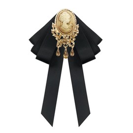 FYBownot Uniform Ribbon, Women's, Exaggerated Western, Gorgeous Bow Tie, Uniform Accessories, Ribbon Tie, Brooch, Corsage, Bowknots, Cosplay, Parties, Stage, Events, Everyday Wear, Black