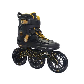 Epic Skates 125mm Engage 3-Wheel Inline Speed Skates, Black/Gold, Adult 13, Engage13