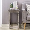 MyGift Rustic Torched Wood Farmhouse End Table, Rectangular Accent Sofa
