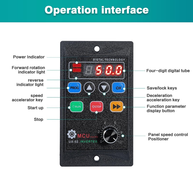 Jadeshay VFD Frequency Converter 230 V 1-Phase Input 3-Phase Output