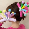 Large Dopamine Shaped Hairpin Funny Plush Eyes Spring Colorful Claw