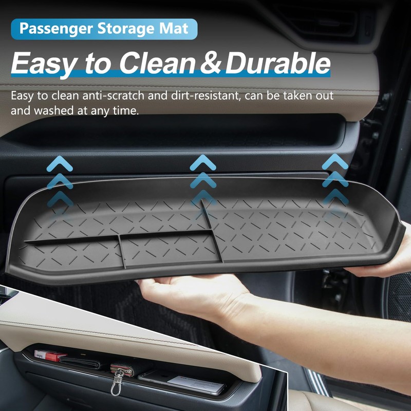kenddeel Center Console Organizer Tray,Passenger Storage Organizer Mat,Glove Box Storage