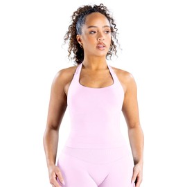 TRYTO Impact Halter Top Sports Yoga Tanks Women Workout Fitness Gym Outdoor Running Tank Tops Pink, Small
