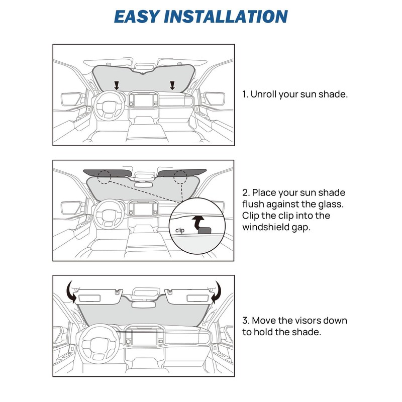 JOYTUTUS Windshield Sun Shade Compatible with 2016-2023 Tacoma 3rd Gen