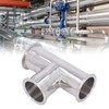 Triple Clamp Tee 3 Way 304 Stainless Steel Hose Pipe