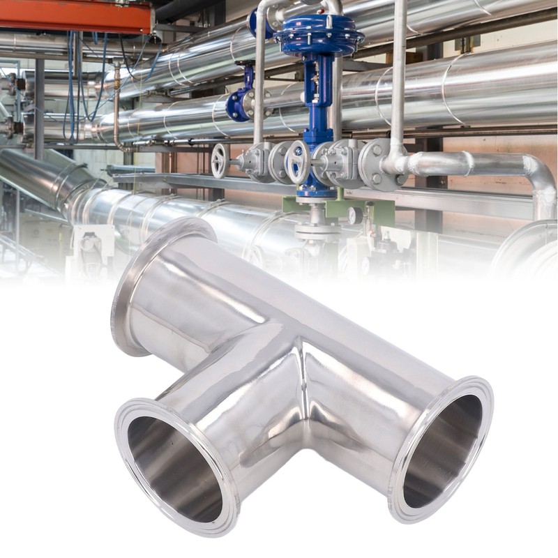 Triple Clamp Tee 3 Way 304 Stainless Steel Hose Pipe